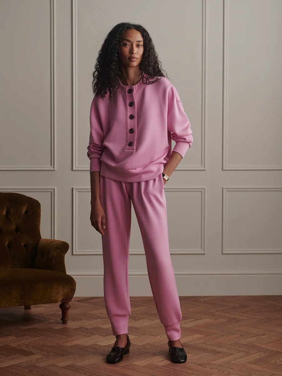 Reena Button Front Sweat