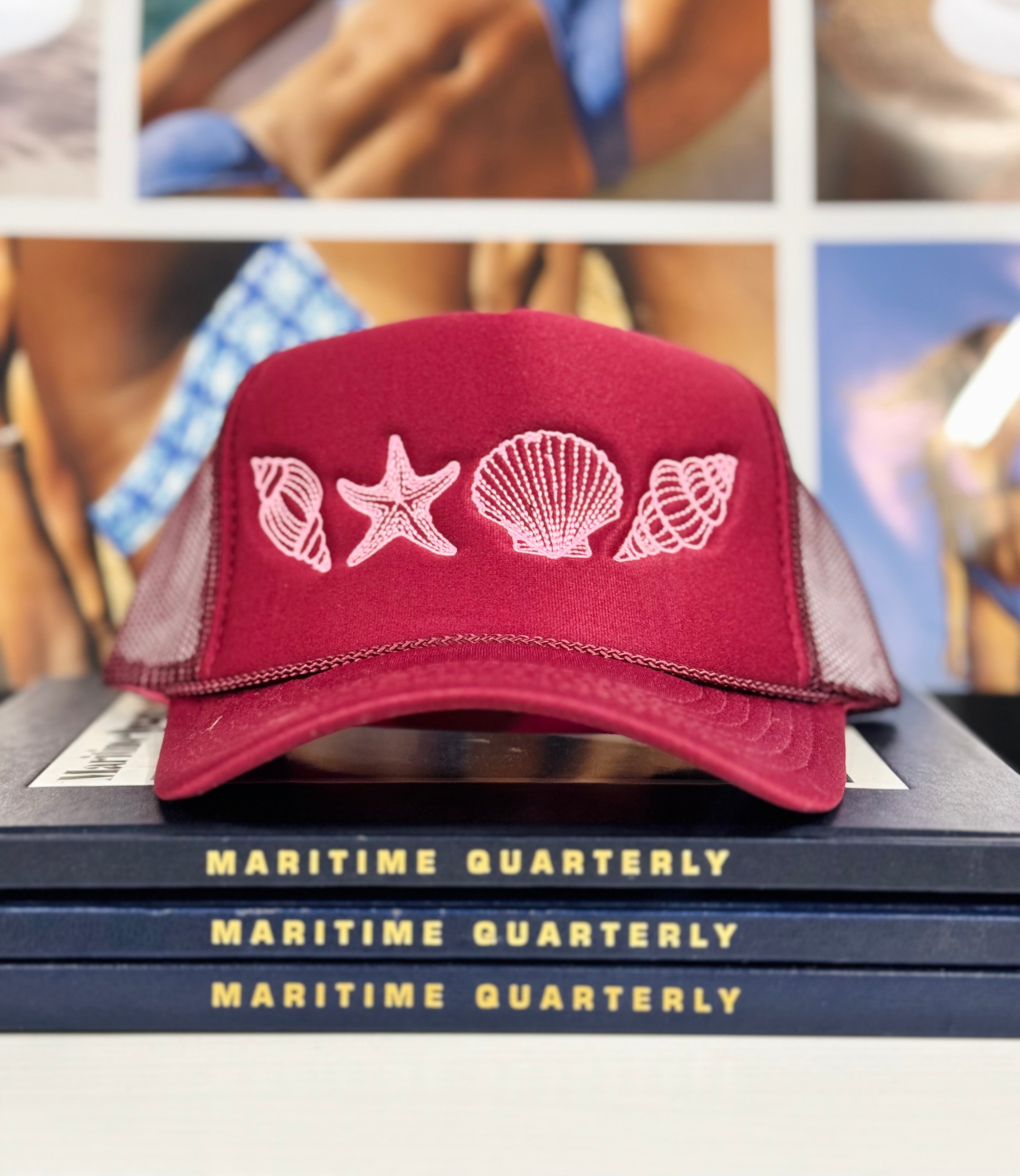 Embroidered Seashell Trucker Hat