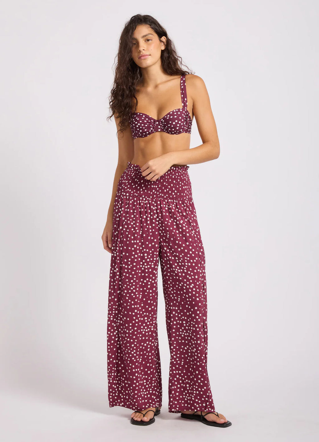 Dolce Dot Shirred Waist Pant
