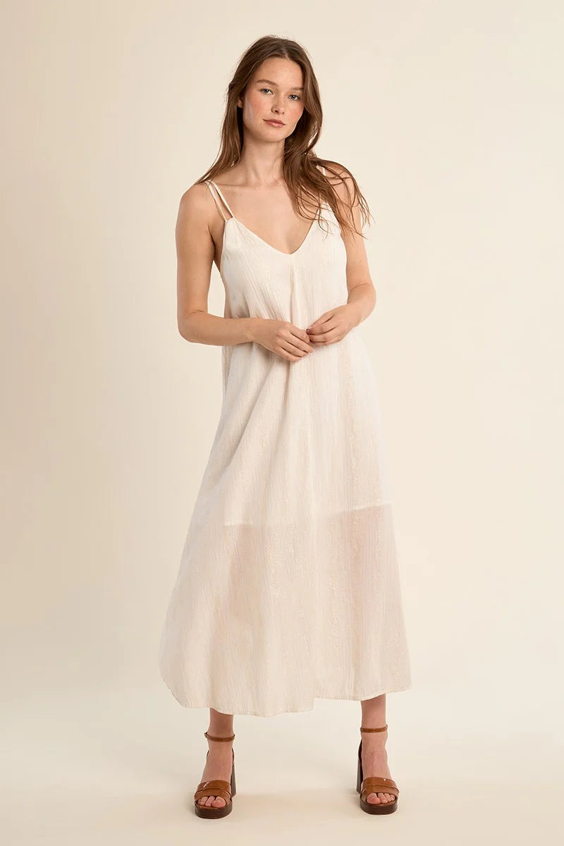 Long and straight woven dress