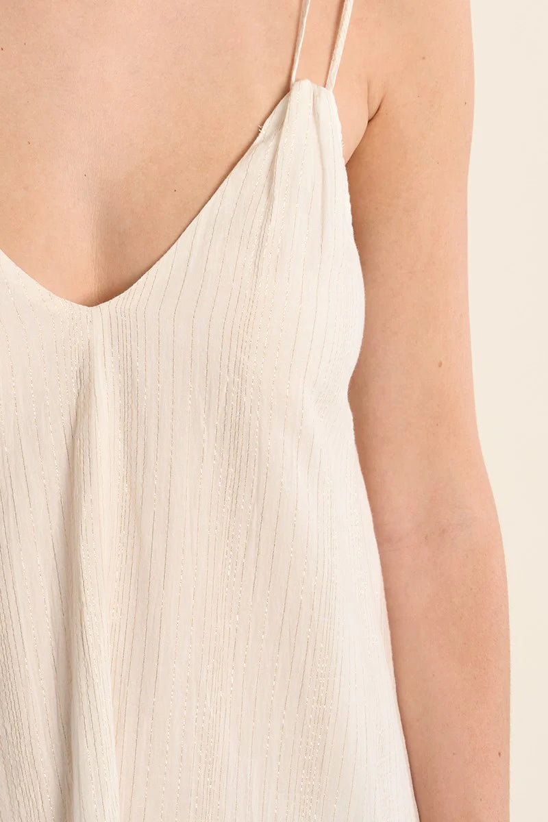 Long and straight woven dress
