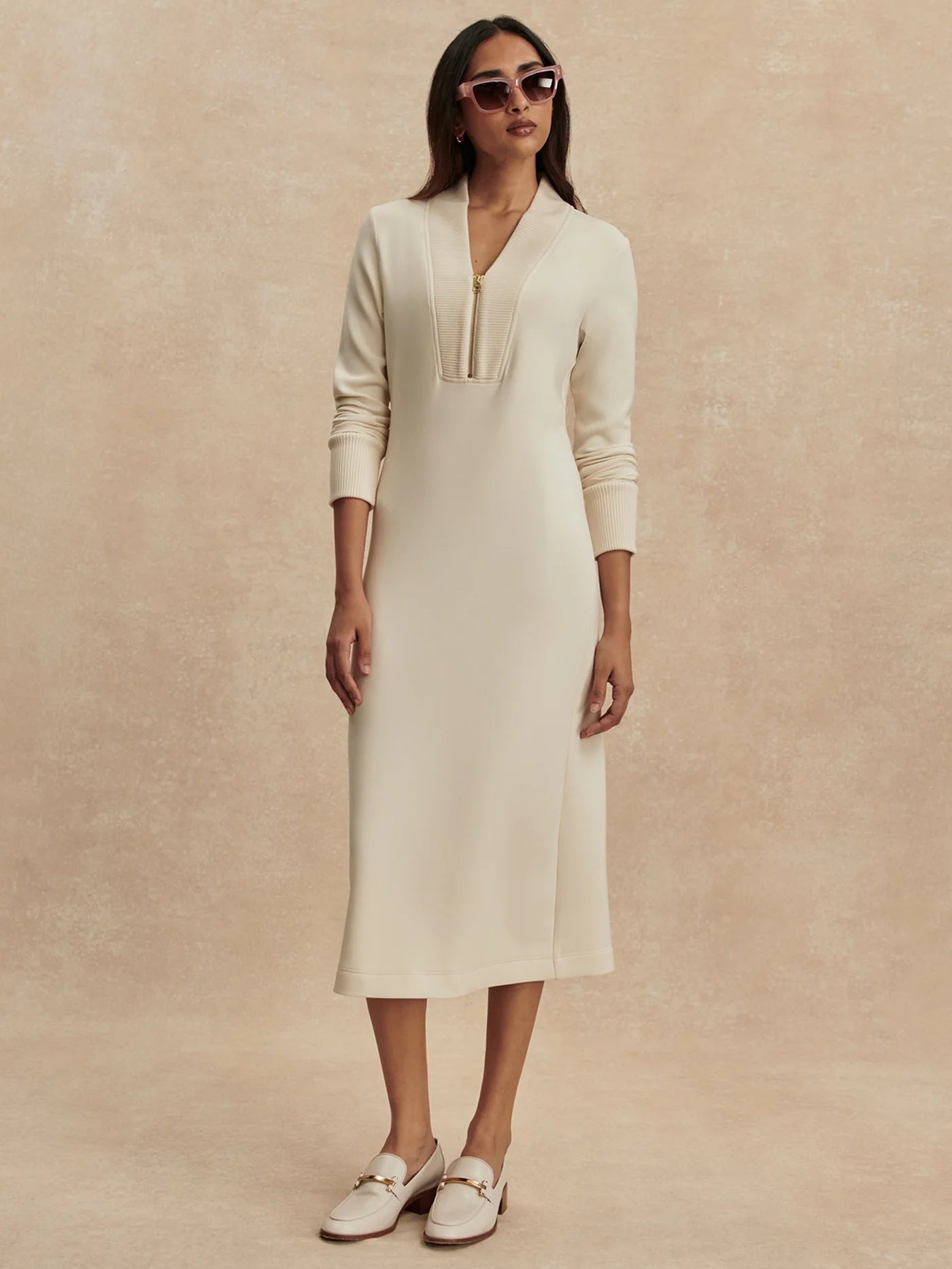 Bree Half Zip Midi Dress