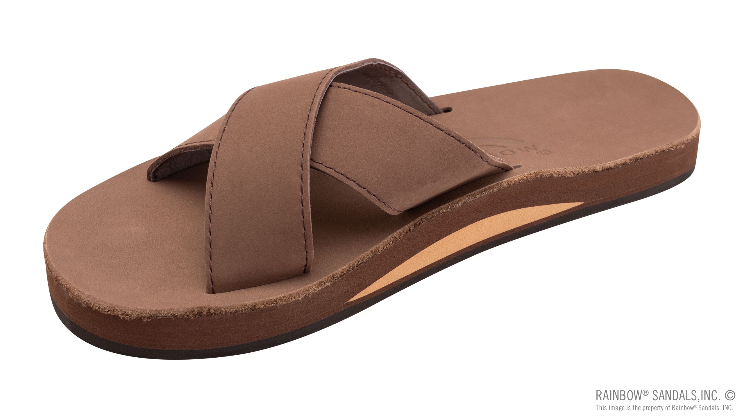 Premier Leather Dark Brown Arch Cross Strap  - Women's