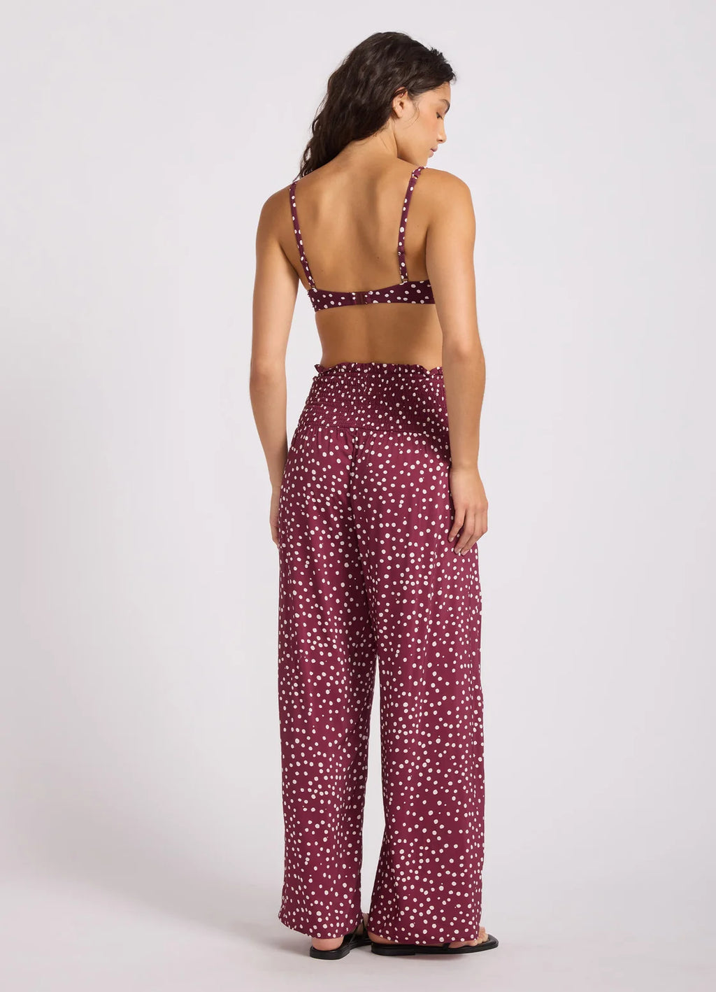 Dolce Dot Shirred Waist Pant