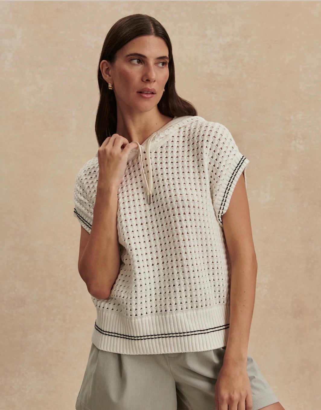 Vittoria Knit Hoodie - Snow White