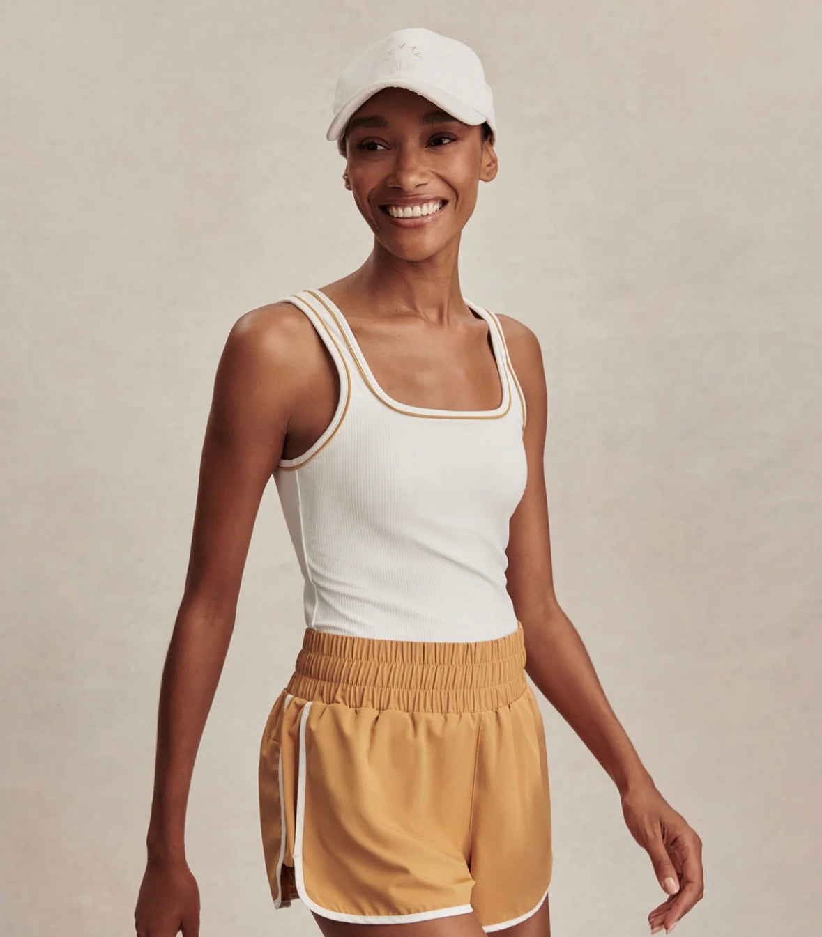 Barney Piped Tank - white/apple cinnamon