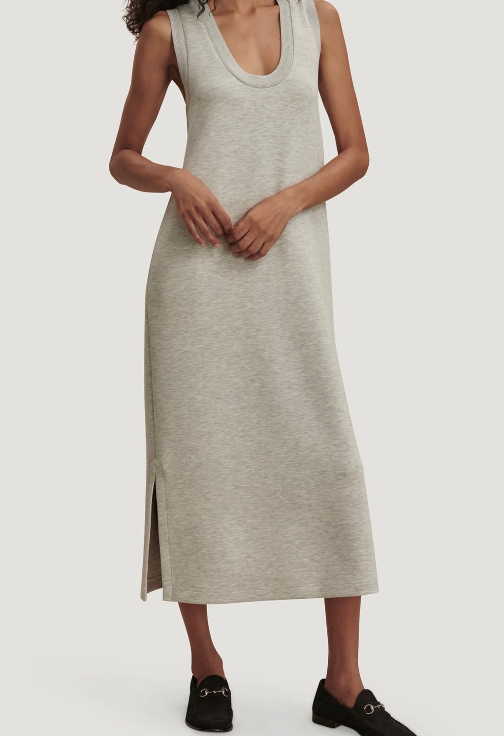 Kyler Tank Midi Dress - Light Grey Marl