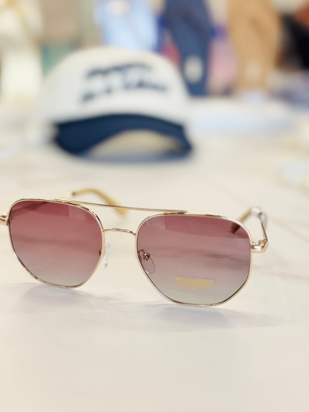 Highway Polarized Sunglasses - Rose Gold Polarized