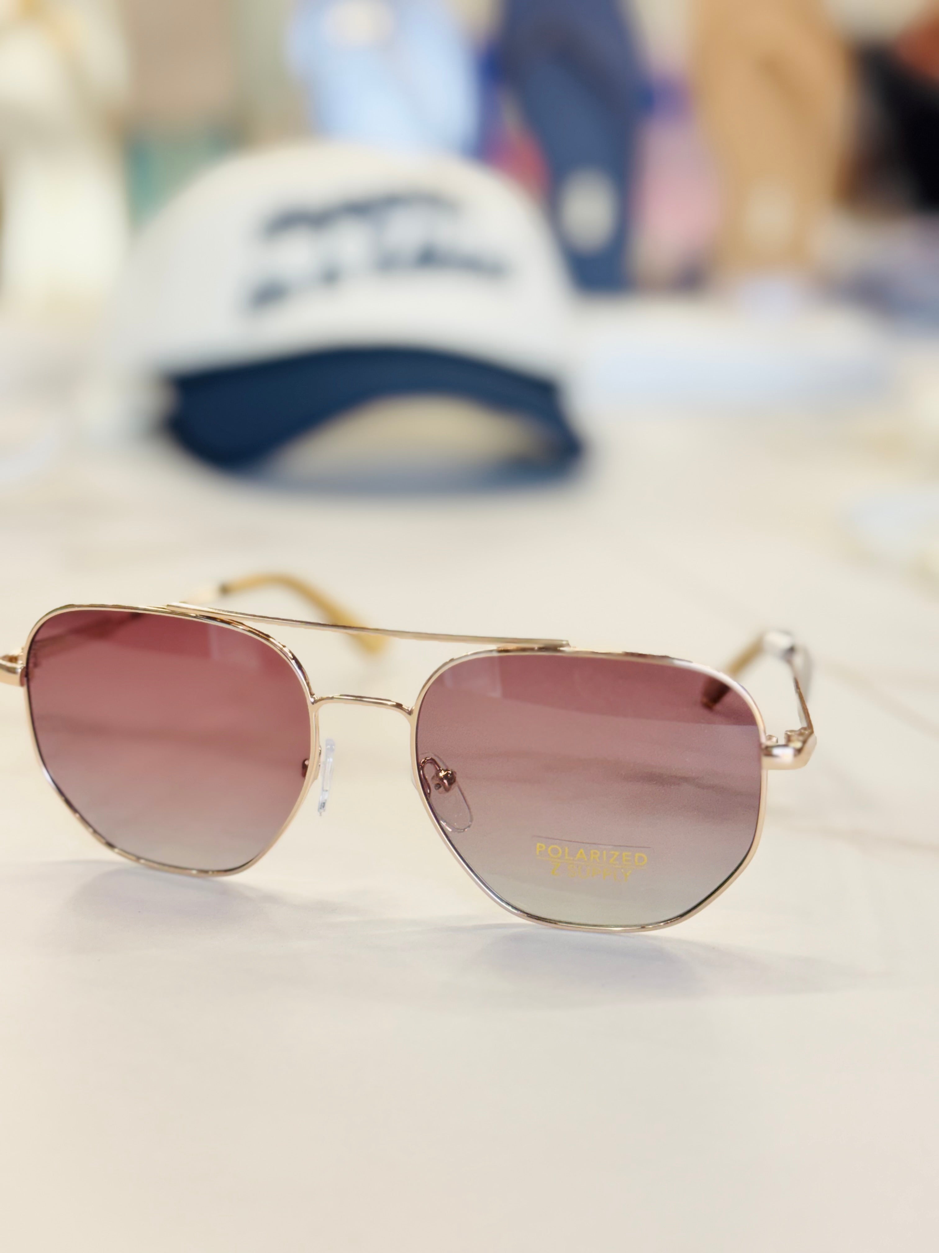 Highway Polarized Sunglasses - Rose Gold Polarized