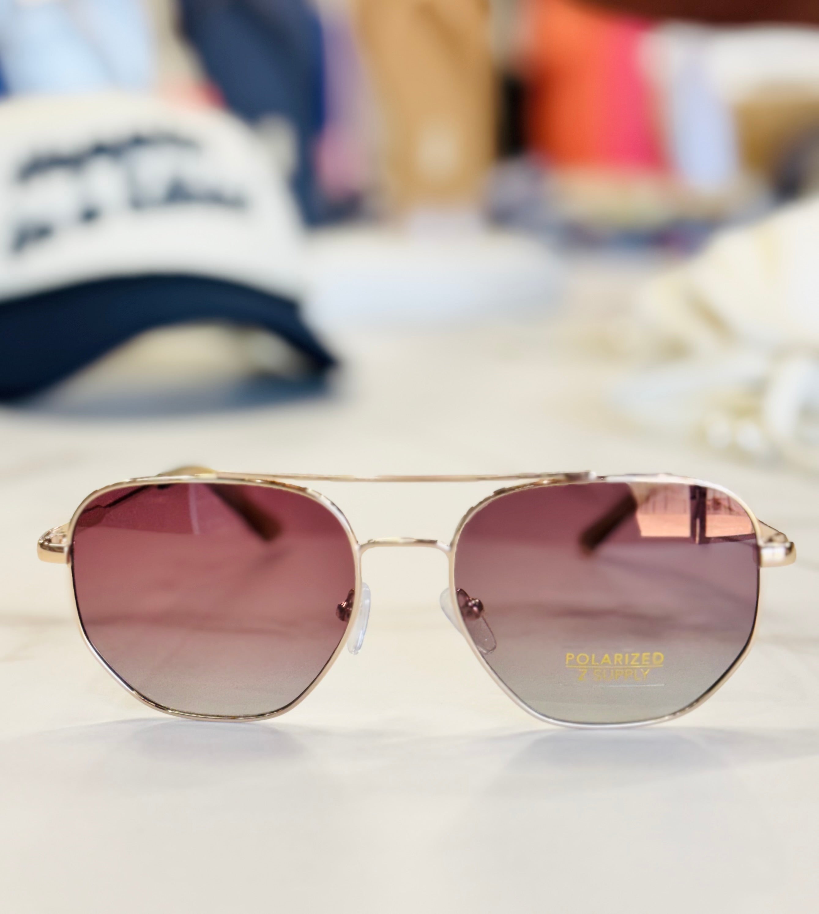 Highway Polarized Sunglasses - Rose Gold Polarized