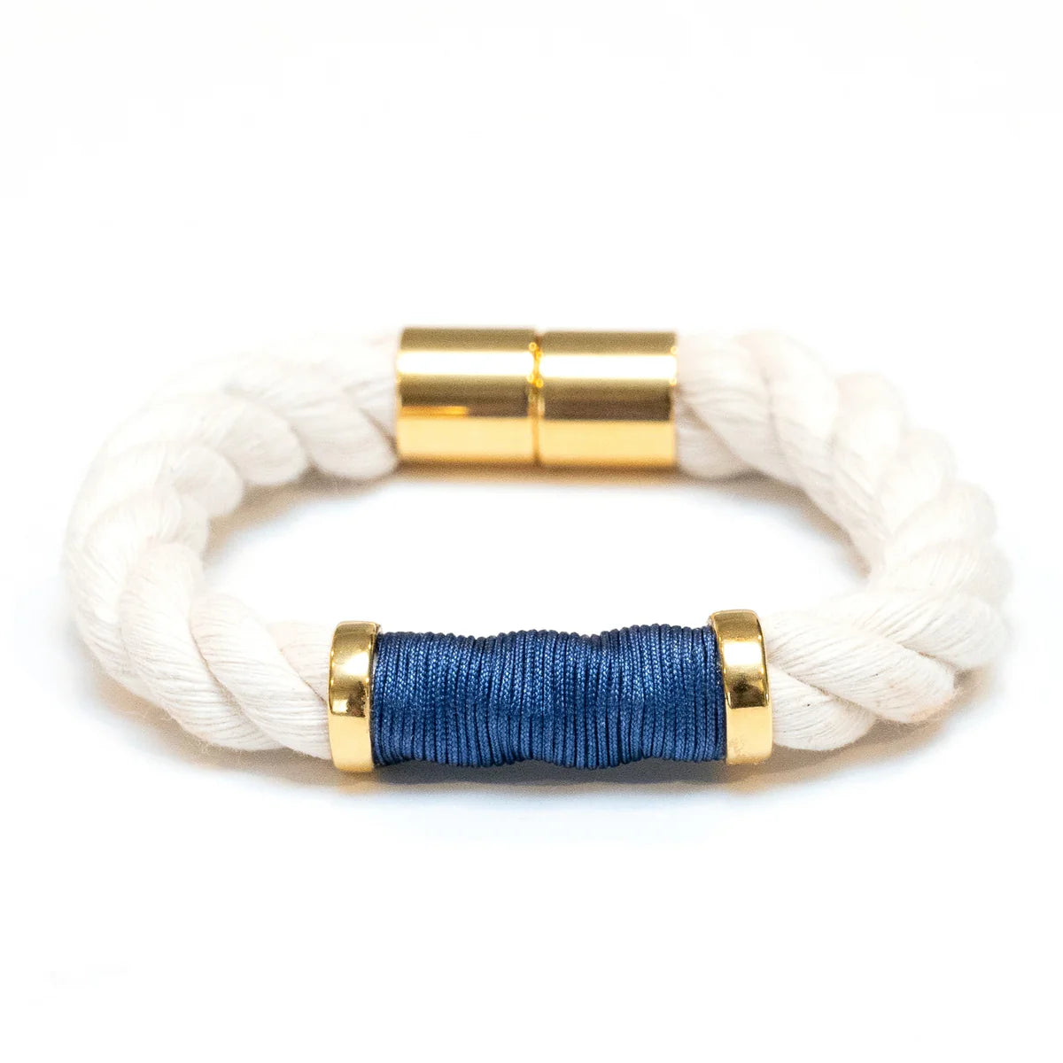 Hanover - ivory/navy/gold rope bracelet