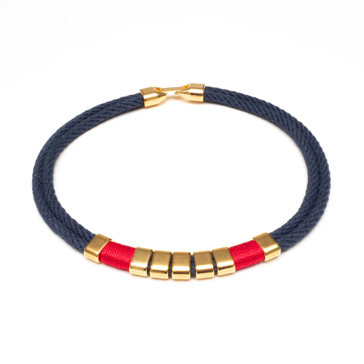 Beech rope necklace -red and navy