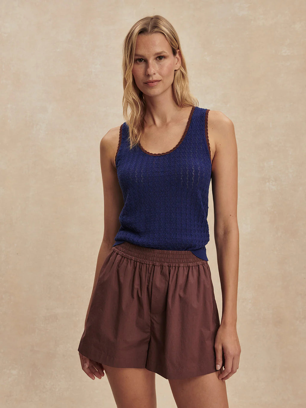Jocey Knit top - Bright Navy