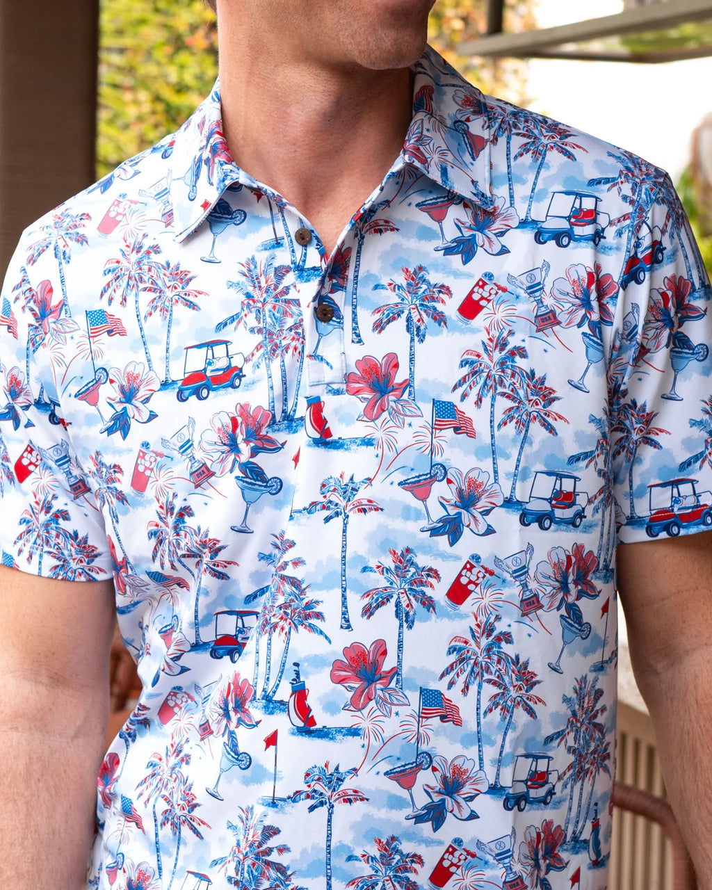 The Red, White, & Bloom - Golf Shirt
