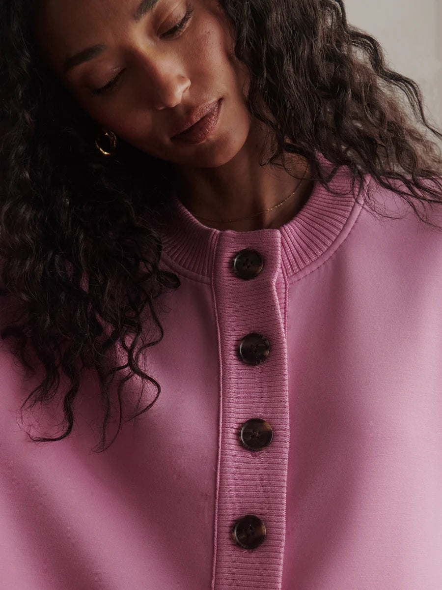 Reena Button Front Sweat