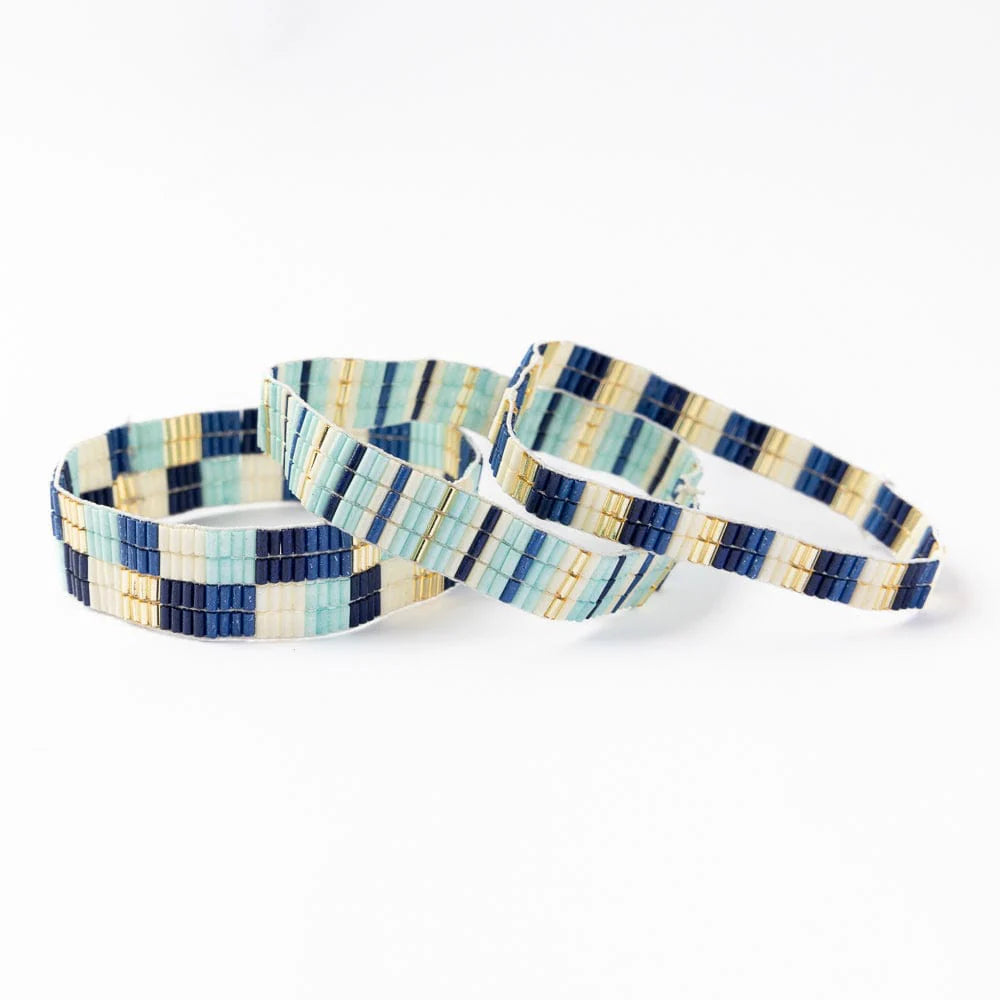 Dylan Bracelet Stretch Set of 3 Blue