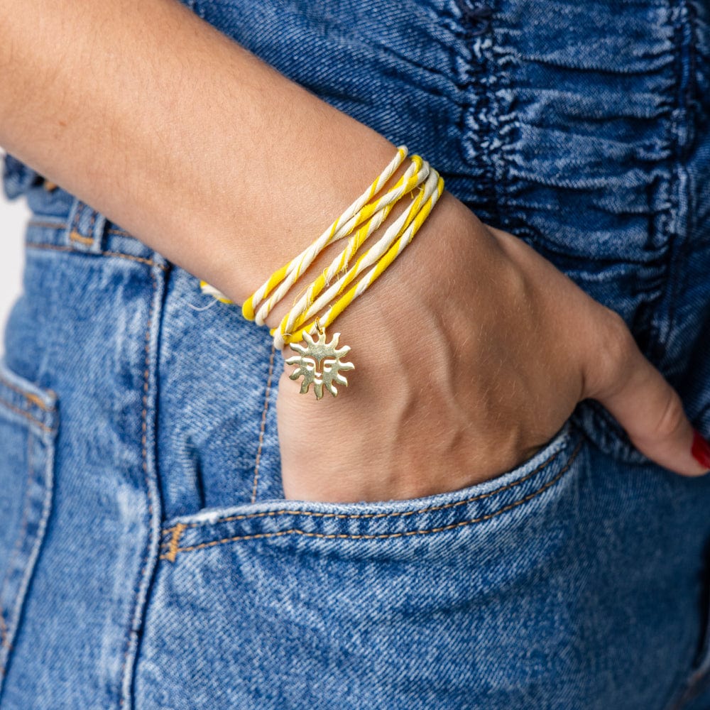 Fiona Twisted Wrap Bracelet with Sun Charm