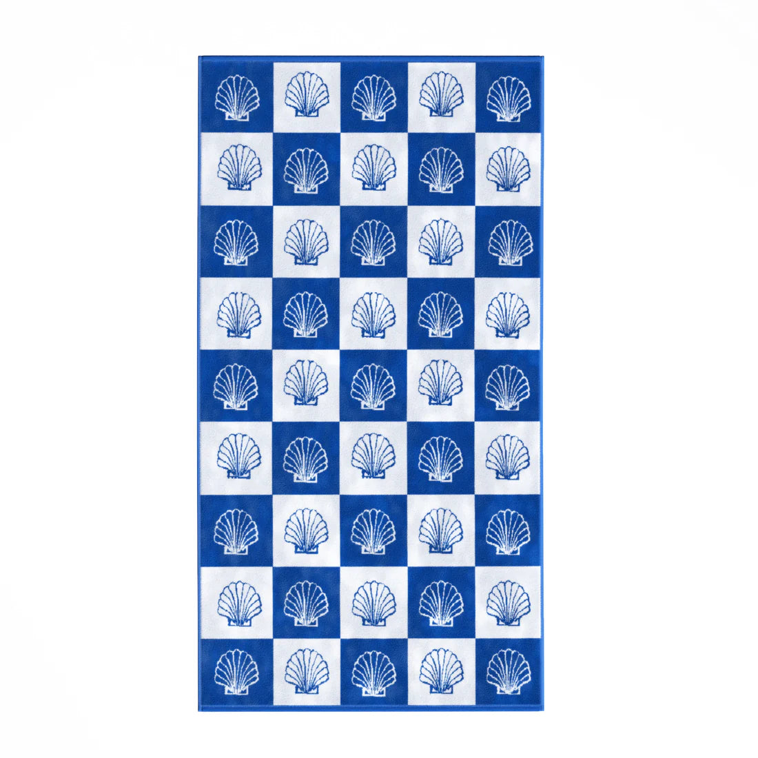Oversized Retro Beach Towel in Checkered Seashell